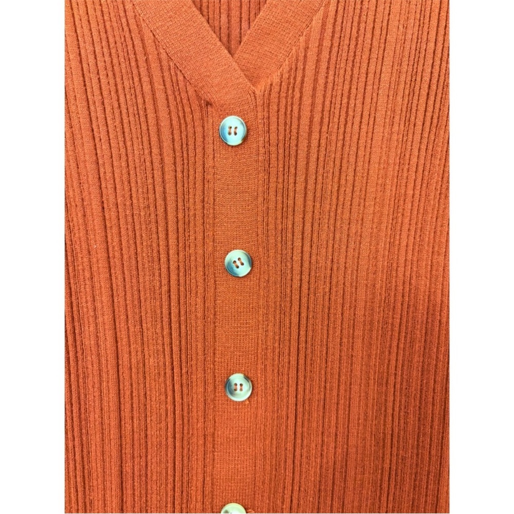 🧡🍂Jessica Simpson Rust Ribbed Midi Button Down Dress🍂🧡 Size Medium - Picture 4 of 10